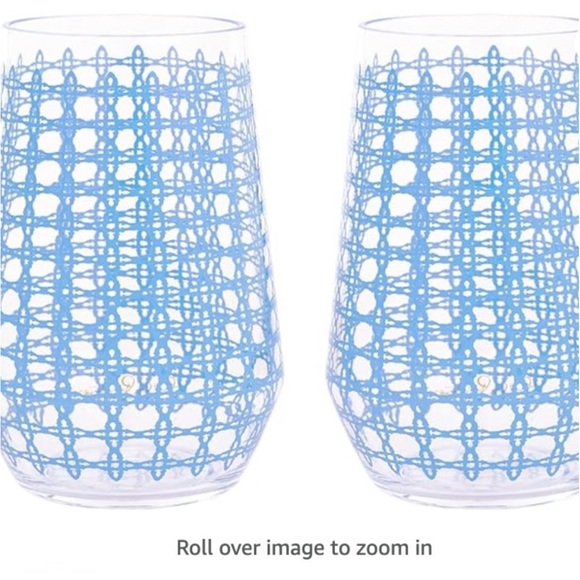 New in Box Lilly Pulitzer Stemless Wine Glass Set of 2, Large Acrylic Wine Glass - Picture 3 of 5